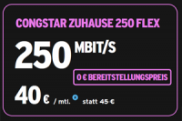 congstar Black Friday Deal mit DSL 250 MBit/s