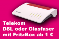 Telekom DSL oder Glasfaser Anschluss mit FritzBox ab 1 €